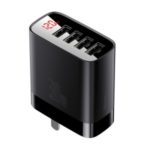 BASEUS Mirror Lake Digital Display 4 USB Output Ports 30W Quick Charger [CN Standard Plug] – Black
