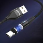 TOPK AM60 5A Fast Charging Magnetic Type-C Data Cable for Samsung Sony Huawei etc. – Black