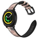 For Samsung Gear Sport (S4) Silicone Cowhide Leather Watch Strap – Pink Camouflage
