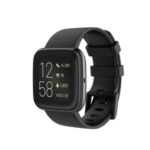 Silicone Watch Band Strap for Fitbit Versa 2/Versa Lite – Black / Size: L