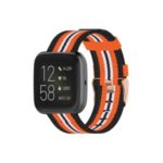 Nylon Weaven Smart Watch Band Replacement for Fitbit Versa 2/Versa Lite/Versa Blaze – Black/Orange