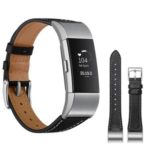 Genuine Leather Coated Smart Watch Band for Fitbit Charge 2 – Black