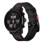 Stitching Decor Genuine Leather Watch Band for Huami Amazfit Watch 1/2S  – Black