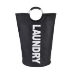 Foldable Laundry Bag Hamper Durable Oxford Fabric Laundry Basket Clothes Sorter Storage Bag – Black
