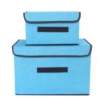 Non-Woven Home Storage Bins Baskets Boxes Containers Closets Organizers – Blue