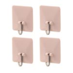 4Pcs Plastic Seamless Strong Nail Hook Sticky Magic Door Hook Coat Hook Hanger – Pink