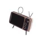 2 in 1 PTH800 Wireless BT Speaker Retro TV Mobile Phone Bracket – Brown/Beige