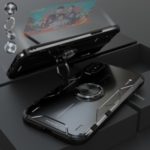 Drop-proof Kickstand Metal Mobile Phone Protective Cover for iPhone X/XS 5.8 inch – Black