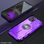 Drop-proof Kickstand Metal Cell Phone Cover for iPhone 11 Pro 5.8 inch – Purple