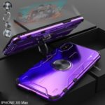 Drop-proof Kickstand Metal Cell Phone Cover for iPhone XS Max 6.5 inch – Purple