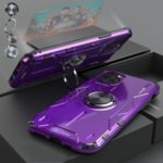Drop-proof Kickstand Metal Phone Cover Casing for iPhone 11 Pro Max 6.5 inch – Purple