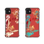 KAVARO Rhinestone Decor Color-changing Hybrid Case for iPhone 11 6.1 inch – Dragon/Phoenix