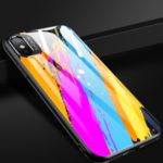 Patterned Tempered Glass + TPU Hybrid Case with Metal Lens Cover for iPhone XS Max 6.5 inch – Style A