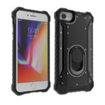 Military Graded Machined Kickstand Shock-proof Metal+Plastic+TPU Phone Case for iPhone 6/7/8 4.7 inch – Black