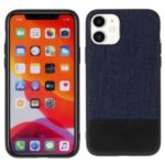 MUTURAL Cloth Texture Leather Coated PC+TPU Combo Case for iPhone 11 6.1 inch – Blue/Black