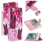 Pattern Printing Cross Texture Magnetic Leather Stand Case for iPhone 8/7 – Butterflies