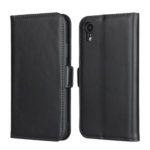 Double Magnetic Clasp Flip Leather Wallet Stand Case for iPhone XR 6.1 inch – Black