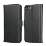 Double Magnetic Clasp Genuine Leather Wallet Stand Phone Cover for iPhone 8/7 4.7 inch – Black