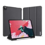 DUX DUCIS DOMO Series Tri-fold Leather Tablet Cover with Pen Holder for Apple iPad Pro 12.9 (2020) – Black