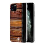 PINWUYO Pin Dun Series Wood Grain Pattern Drop-proof TPU Case for iPhone 11 Pro Max 6.5 inch – Black