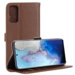 Retro Leather Crazy Horse Surface Casing for Samsung Galaxy S20/S11e – Coffee