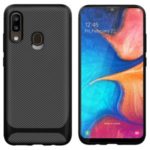 Anti-slip Texture Anti-drop TPU Mobile Case Cover for Samsung Galaxy A20e – Black