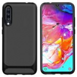 Anti-slip Texture Anti-drop TPU Phone Case for Samsung Galaxy A70 – Black