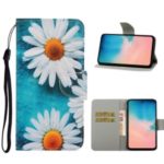 Pattern Printing Flip Leather Wallet Phone Shell for Samsung Galaxy A71 – White Flower