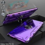 Drop-proof Kickstand Metal Protective Cover Phone Shell for Samsung Galaxy Note 10 Plus 5G/Note 10 Plus – Purple
