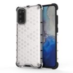 Honeycomb Pattern Shock-proof TPU + PC Hybrid Case for Samsung Galaxy S20 / S11e – White