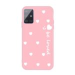 Smile Heart Pattern Matte TPU Phone Case for Samsung Galaxy A71 – Pink