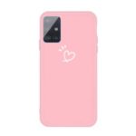 Cute Heart Pattern Matte TPU Phone Case for Samsung Galaxy A71 – Pink