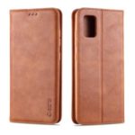AZNS Retro Style PU Leather Card Holder Stand Phone Case for Samsung Galaxy A51 – Brown