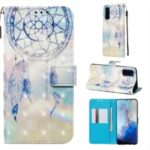 Pattern Printing Light Spot Decor Leather Wallet Case for Samsung Galaxy S20 / S11e – Feather Dream Catcher