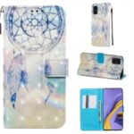 Pattern Printing Light Spot Decor Leather Wallet Case for Samsung Galaxy A51 – Feather Dream Catcher