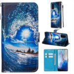 Pattern Printing Leather Wallet Case for Samsung Galaxy S20 / S11e – Wave