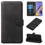 Classic Wallet Leather Stand Phone Protective Shell for Samsung Galaxy A51 – Black