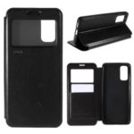 ROAR Noble View Window Stand Leather Cell Phone Shell for Samsung Galaxy S20/S11e – Black