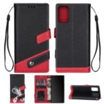 Litchi Grain Contrast Color Leather Protective Case for Samsung Galaxy S20/S11e – Black