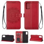 Imprint Totem Pattern Wallet Leather Stand Case for Samsung Galaxy S20 / S11e – Red