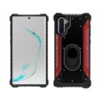 Military Graded Machined Kickstand Shock-proof Metal+Plastic+TPU Phone Cover for Samsung Galaxy Note 10/Note 10 5G – Black / Red