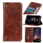 Auto-absorbed Leather Wallet Phone Case for Samsung Galaxy A51 – Brown