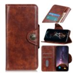 PU Leather Wallet Stand Case Phone Shell for Samsung Galaxy S20 Ultra/S11 Plus – Brown