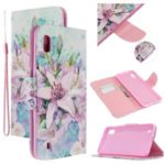 Pattern Printing Cross Texture Leather Wallet Case for Samsung Galaxy A10 – Vivid Flower
