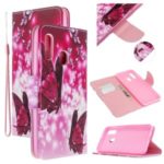 Pattern Printing Cross Texture Leather Wallet Stand Case for Samsung Galaxy A20e/A10e – Butterflies