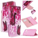 Pattern Printing Cross Texture Wallet Leather Stand Case for Samsung Galaxy A20s – Butterflies