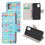 Cross Texture Pattern Printing Flip Leather Wallet Stand Phone Cover for Samsung Galaxy A91 / S10 Lite / M80s – Multiple Cute Owls