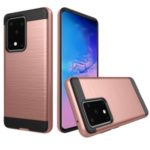 Brushed PC + TPU Hybrid Protective Case Cover for Samsung Galaxy S20 Plus – Rose Gold
