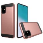 For Samsung Galaxy S20 Brushed PC + TPU Hybrid Cell Phone Cover – Rose Gold