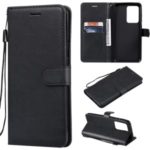 Pure Color Wallet Leather Phone Case for Samsung Galaxy S20 Ultra – Black